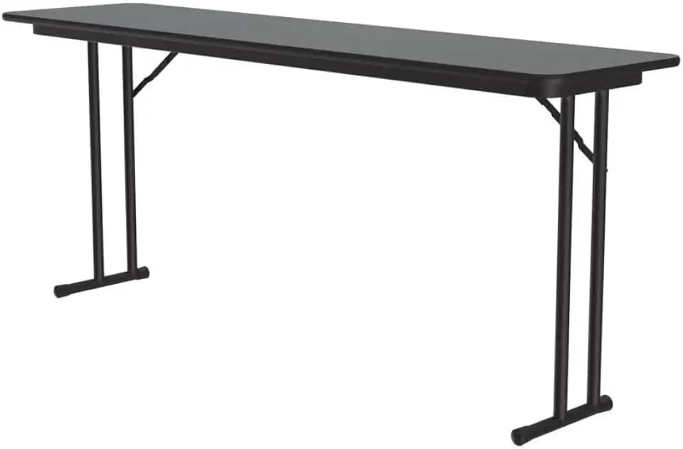 Correll 18"x96" Seminar, Training or Classroom Table, Montana Granite High Pressure Laminate Top, Off-Set Legs for Maximum Leg Room, Made in the USA