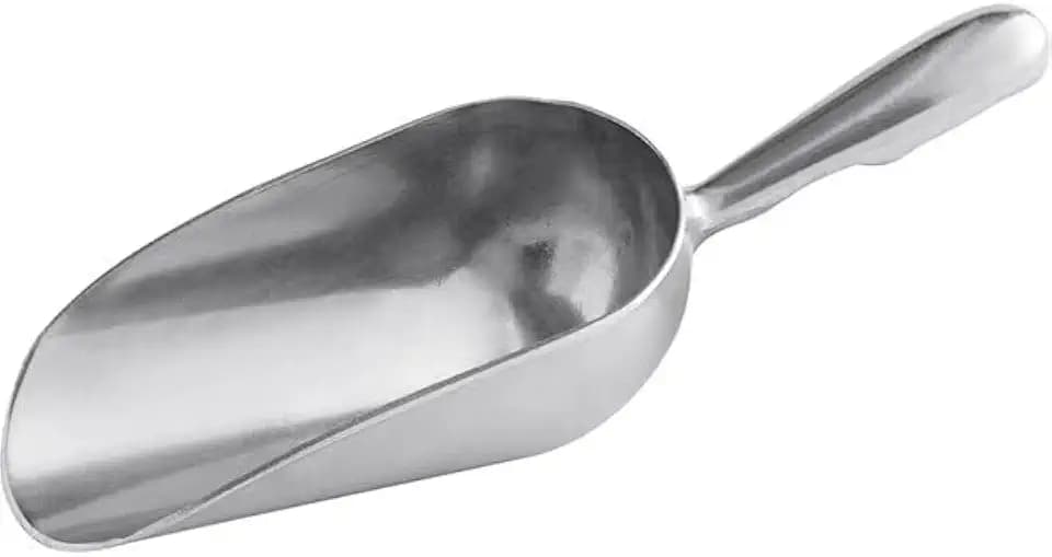 5 oz, 7-1/8" x 2-1/4" x 1-1/4", Scoop, Aluminum, Rust Proof, Contoured Handle for Secure Grip, NSF
