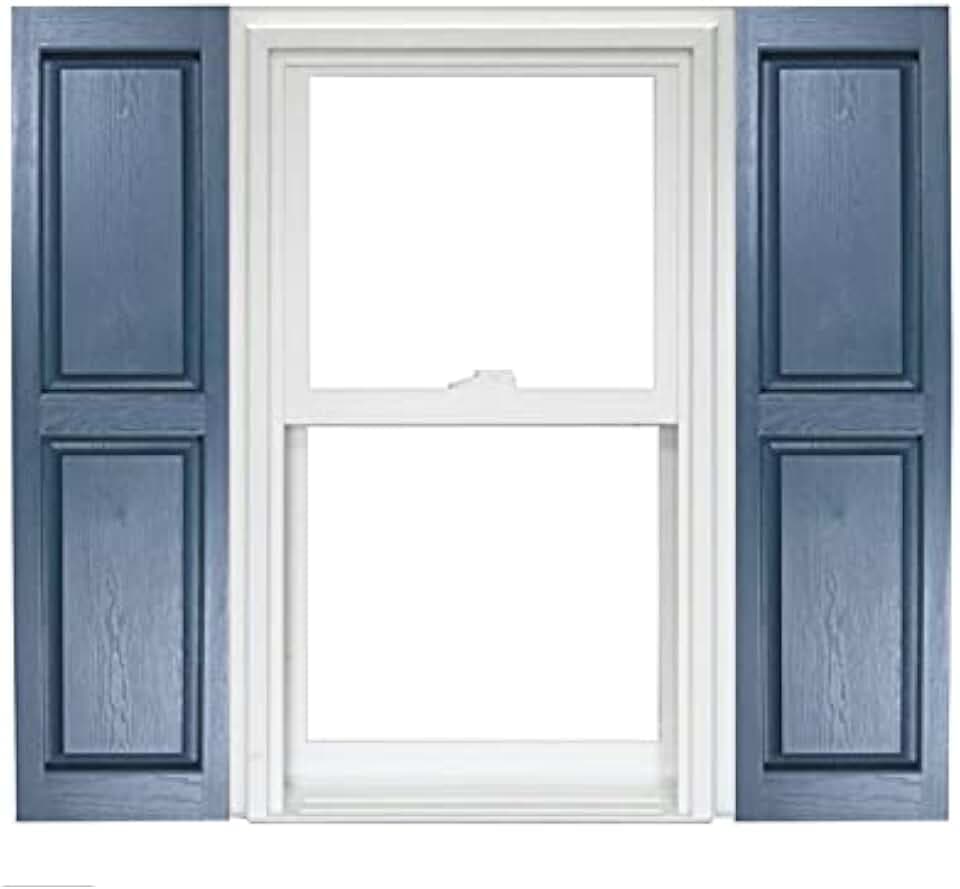 Polaris Homeside Raised Panel Vinyl Shutters (1 Pair) 14-1/2in. x 31in. - 610 Indigo Blue