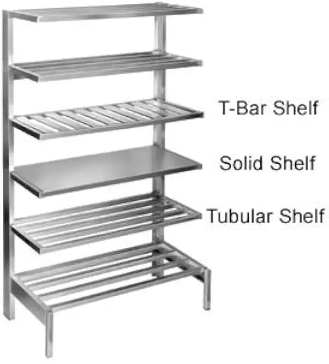 Channel SC2048 Shelving, Cantilever Shelving, Solid Shelves, 48"W x 20"D x 72"H, Aluminum Construction