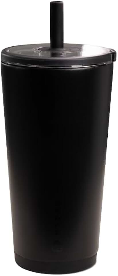 HydroJug Everyday Tumbler 20 oz, Ceramic-Lined Straw Cup, Black