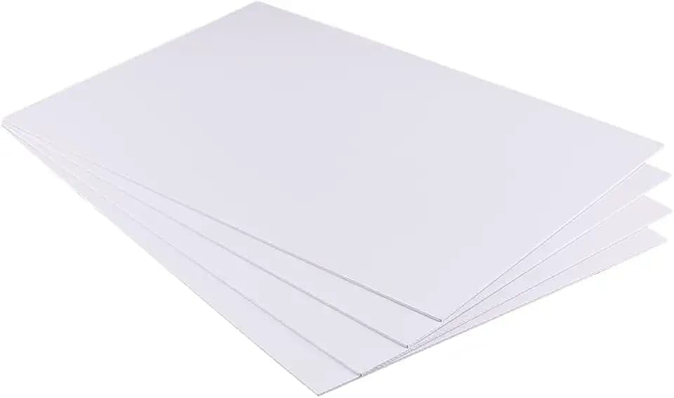 BENECREAT 4 Pcs 2mm PVC Foam Sheet White Plastic Sheet 11.8x15.7 Inch Lightweight Rigid Foam Expanded PVC Sheet for Crafts, DIY Making, Screen Printing and Art Display
