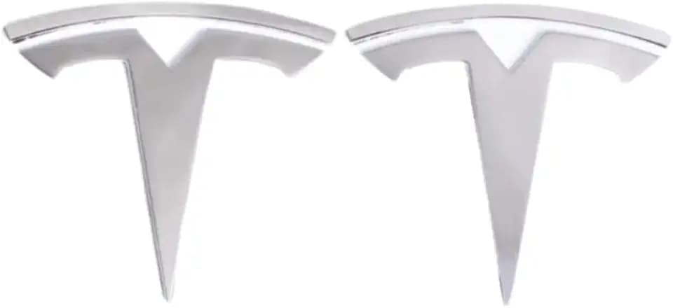 Model 3 Badge Emblem - Front Hood and Rear Trunk Replacement Logo for Tesla Model 3-3D Metal Emblem Set (2 Pieces, Chrome)