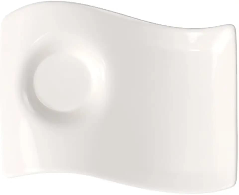 Villeroy & Boch NewWave Caffé Collection Espresso Cup Saucer Plate, 6.5 x 5 x1 in, Premium Porcelain, Rich, Creamy White