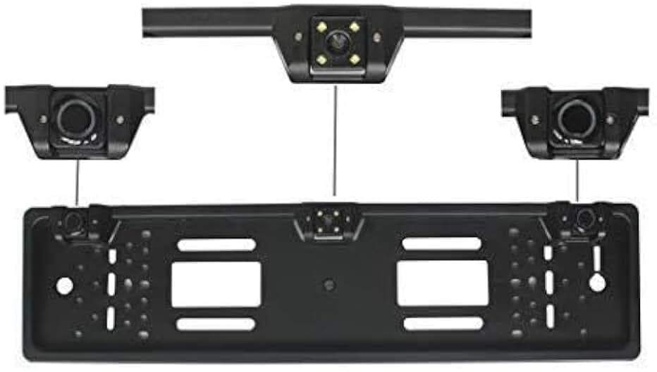 Kennzeichenhalter DVR mit Rückfahrkamera 4 LEDs und Parksensoren 170° Auto Nachtsicht