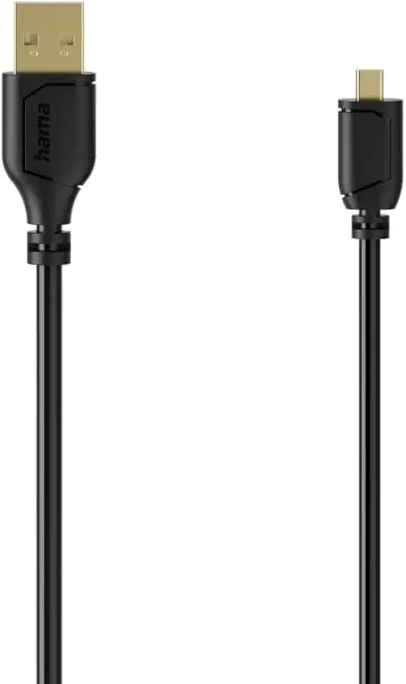 Hama Mini-USB-Kabel Flexi-Slim, Mini-B8-Stecker, USB 2.0, 480 Mbit/s, 0,75 m