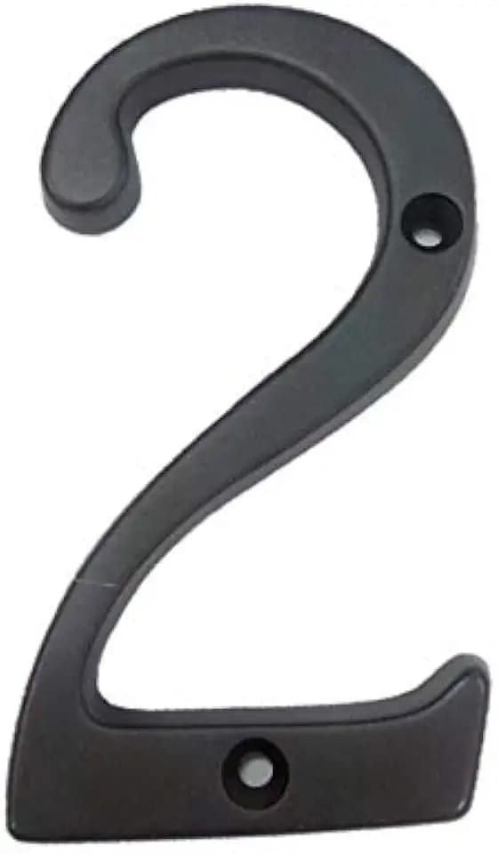 QCAA Traditional Heavy Forged Brass House Number, 6", 2, US10B Oil Rubbed Bronze, 1 Pack, Made in Taiwan