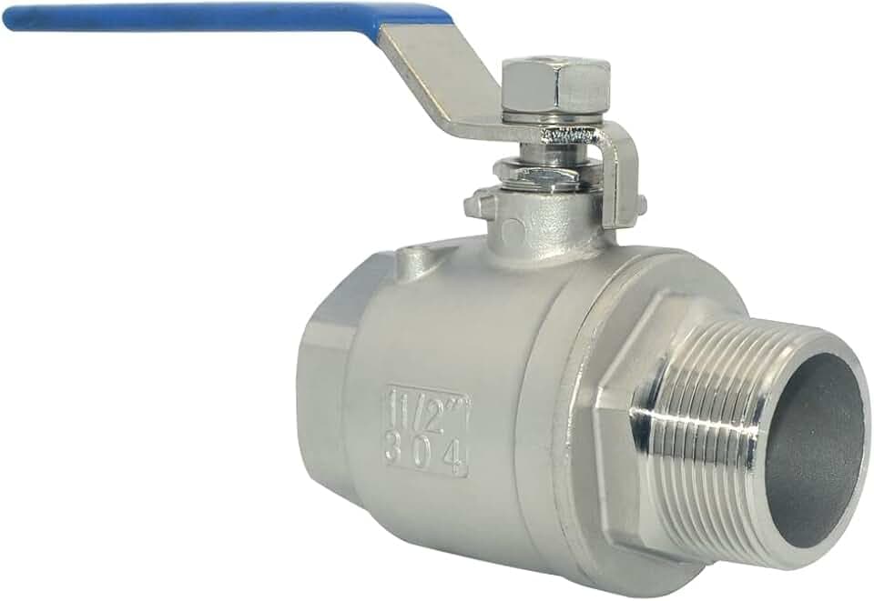 VARMHUS Full Port Ball Valve S304 Stainless Steel 304 Heavy Duty for Water, Oil, and Gas,1000WOG (1-1/2")