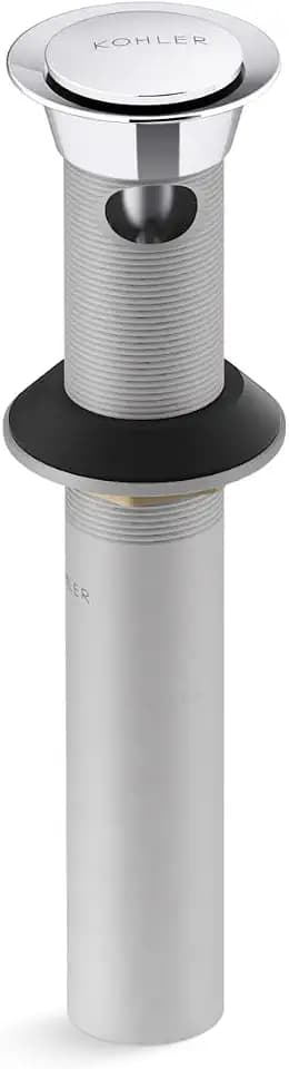 KOHLER K-25322-CP Bathroom Sink Clicker Drain with Tailpiece & Overflow, Premium Durable Metal, Corrosion Resistant, Polished Chrome