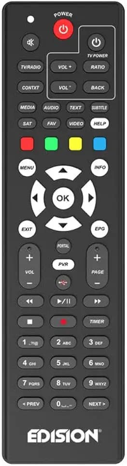 EDISION UNIVERSAL Fernbedienung EDI-RCU 3 Learn OS, PROGRAMMIERBAR, 2in1 TV & Receiver, Picco, Nano T265+, PING, Proton, PICCOLLINO, PICCOLLO, OS NINO+, OS NINO PRO, OS MINI 4K, OS MIO+ 4K