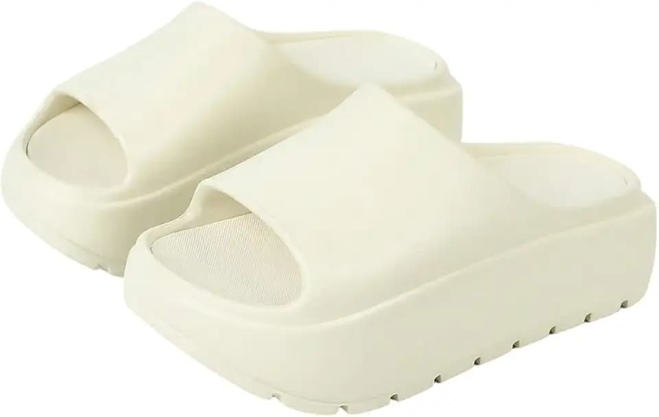 SHENHE Women's EVA Round Open Toe Platform Slides Non-Slip Beach Home Slippers Sandals