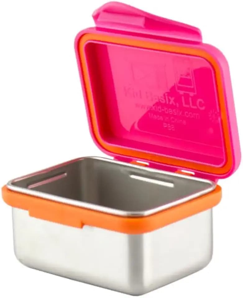 New Wave Enviro Safe Snacker, Stainless Steel Food Container, BPA Free, Stackable and Cabinet Friendly, Pink, Small Size, 7oz. Capacity