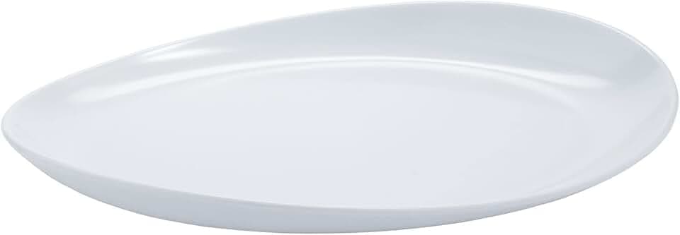 G.E.T. OP-1710-W Heavy-Duty Shatterproof Plastic Oval Melamine Serving Platter, 17" x 10", White