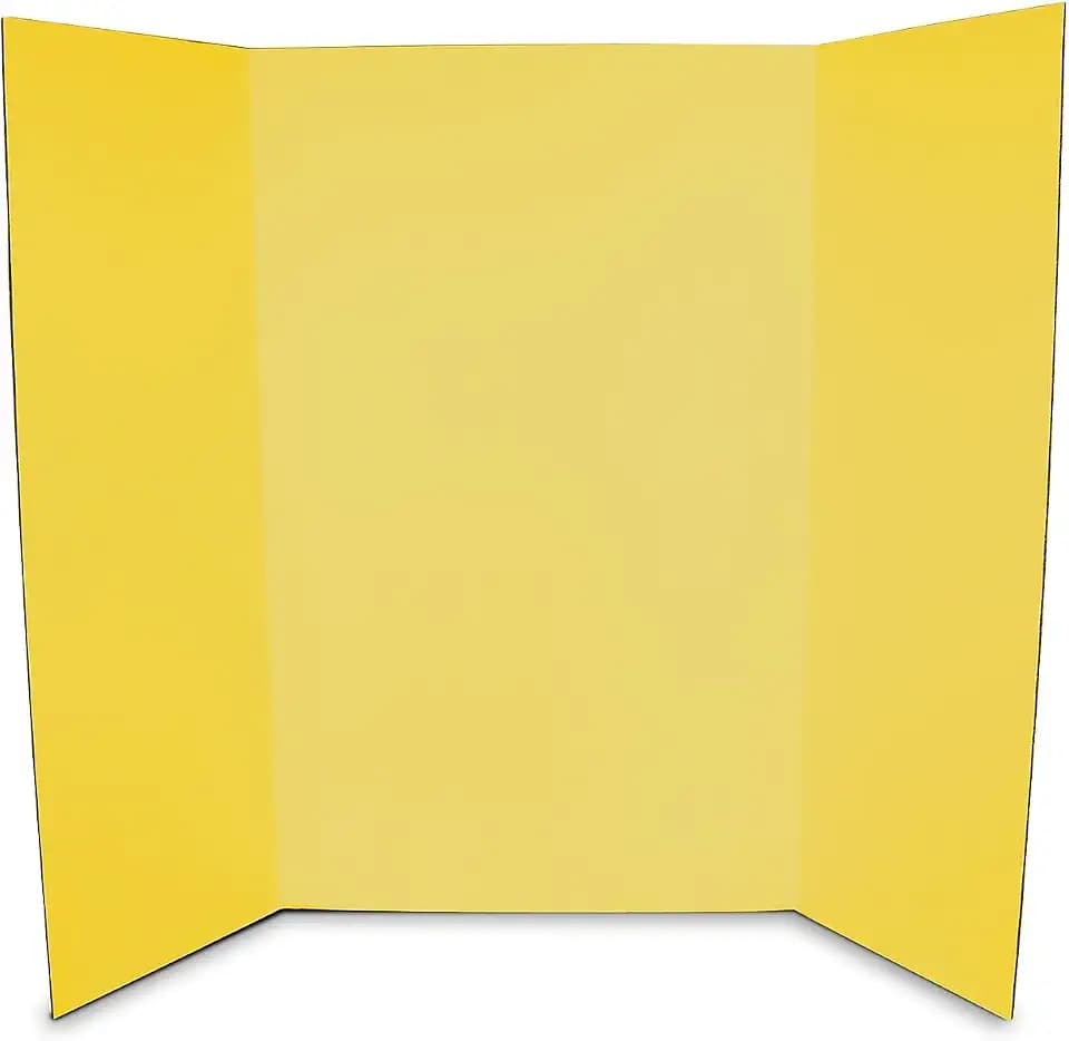 Flipside Products 36” x 48” Project Boards for Presentations, Science Fair, School Projects, Event Displays and Trifold Picture Board, Proudly Made in USA - Yellow - 24 Pack