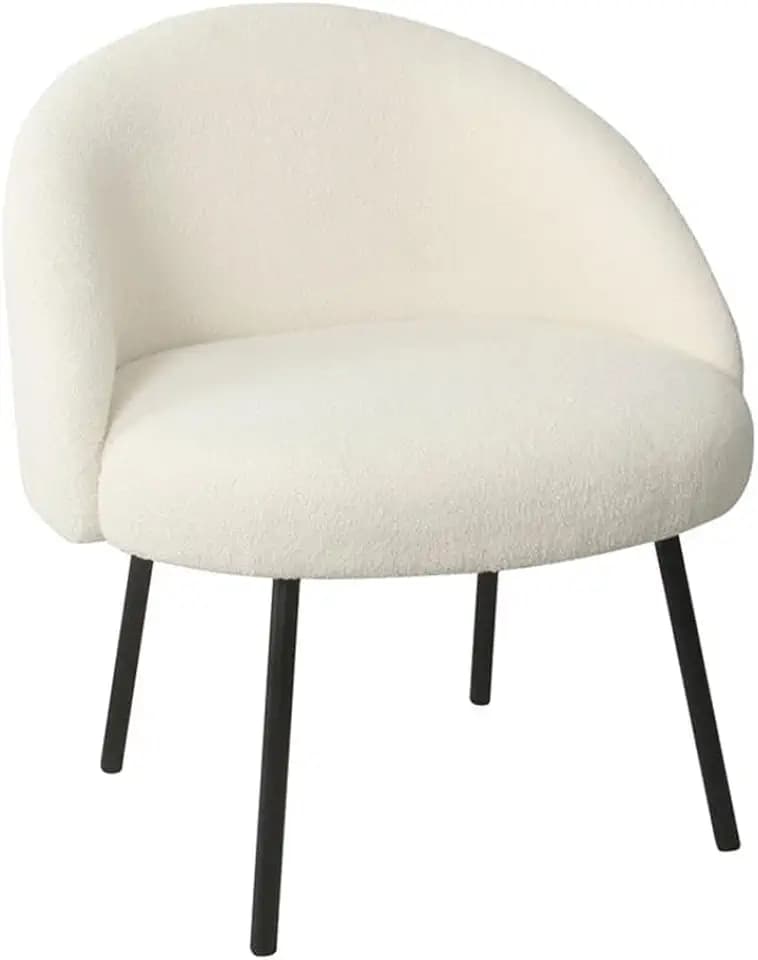 Homepop Home Decor Upholstered Modern Accent Chair Accent Chairs for Living Room & Bedroom Decorative Home Furniture, Sherpa Cream