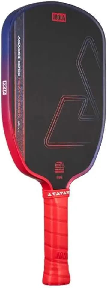 JOOLA Agassi Heat Vision 16mm Pickleball Paddle - New Shape w/Extended Sweet Spot - Textured Carbon Fiber Surface for Spin - SK Film for Less Vibration - USAP Approved - NFC Chip Enabled