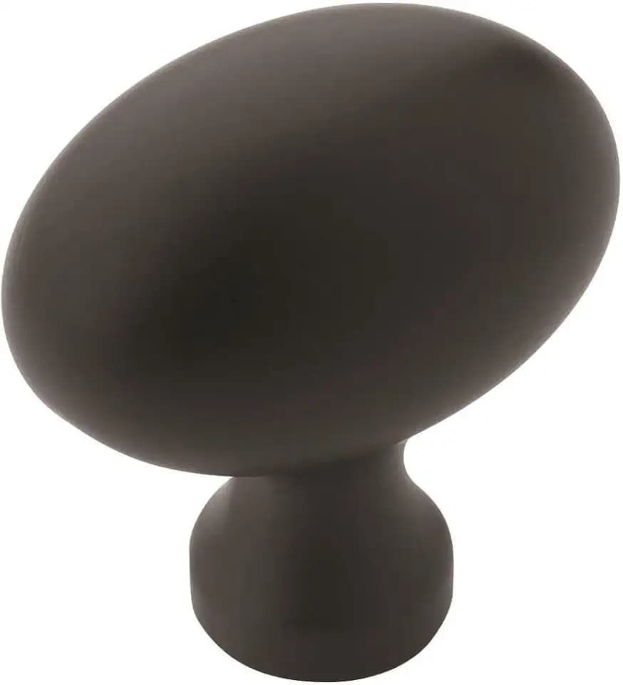 Amerock 10 Pack 1-3/8" Oval Vaile Matte Black Cabinet Knob