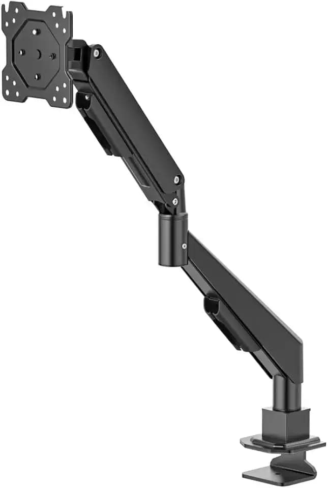 Hama Monitorhalterung 17–35 Zoll mit Gasfeder – höhenverstellbar, schwenkbar, neigbar, 360° drehbar, VESA 75x75/100x100, bis 15 kg, Schwarz (1)
