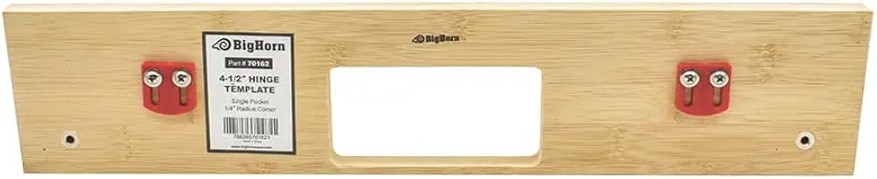 Big Horn 70162 4-1/2" Single Pocket Door Hinge Template – Precision Router Door Hinge Jig for 4.5-Inch Hinges, 1/4" Radius Hinge Mortising Tool for Commercial and Solid-Core Wood Doors