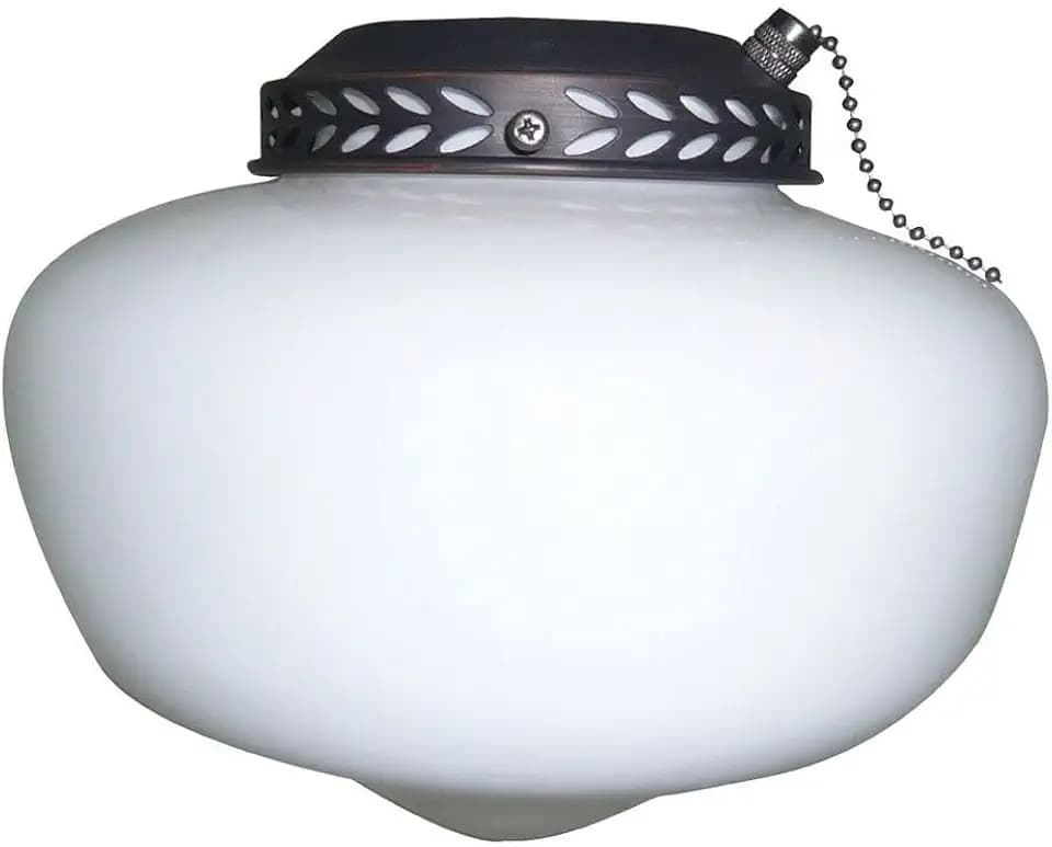Craftmade Lighting LK3-BNK-LED Universal - 9 Inch 9W 1 LED Bowl Fan Light Kit, Brushed Polished Nickel Finish with Cased White Glass