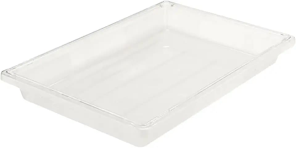 Rubbermaid Commercial Products Large Shallow Food Storage Container, 5 Gallon, Clear, for Restaurant/Kitchen/Cafeteria