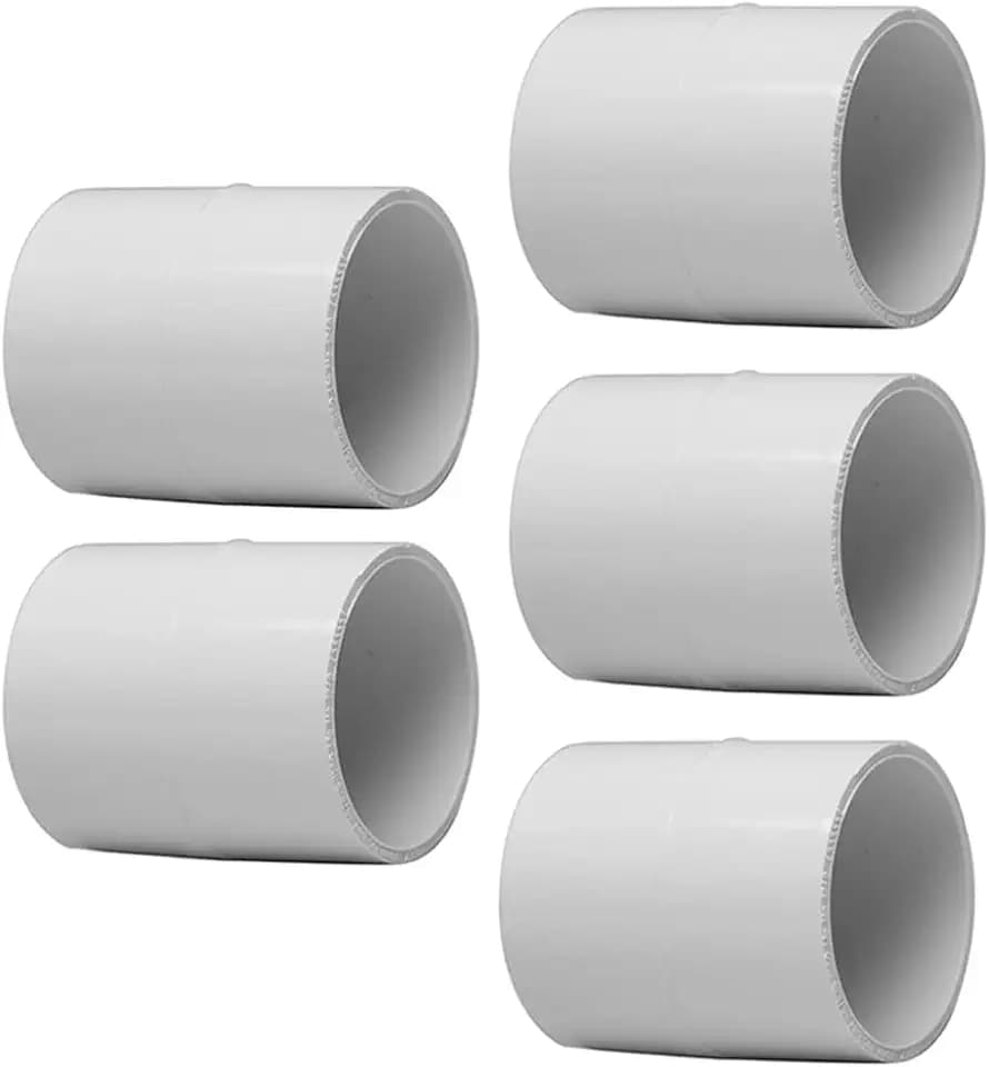 5PCS 2" PVC Pipe Coupling Slip (Socket x Socket) SCH40 White