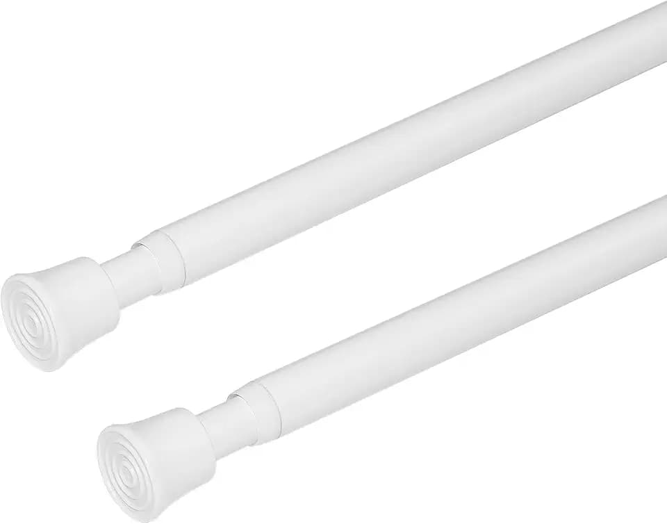 KXLife Spring Tension Curtain Rod Adjustable 11-17 Inch, 2Pcs, White