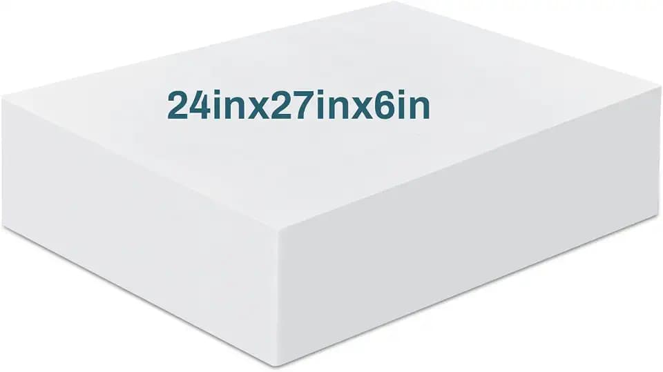 Frienda 1 Pack 6" x 24" x 27" Upholstery High Density Craft Foam, White