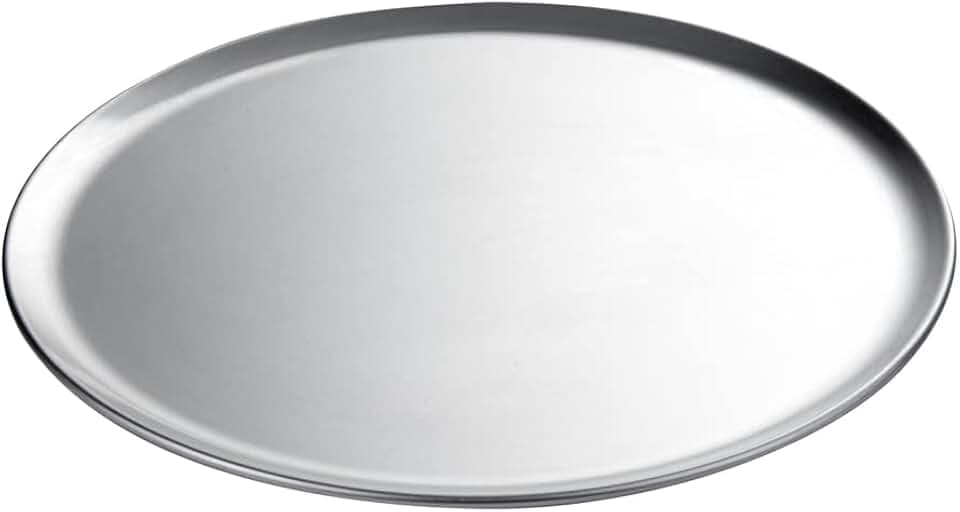 Restaurantware Met Lux 12 Inch Commercial Pizza Pan 1 Coupe Style Pizza Cooking Tray - Heavy-Duty 18-Gauge Aluminum Round Baking Tray Oven-Baking For Pizzas & More