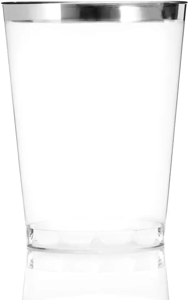 8oz Tumblers Silver Rim, Case of 400 (8 packs x 50)