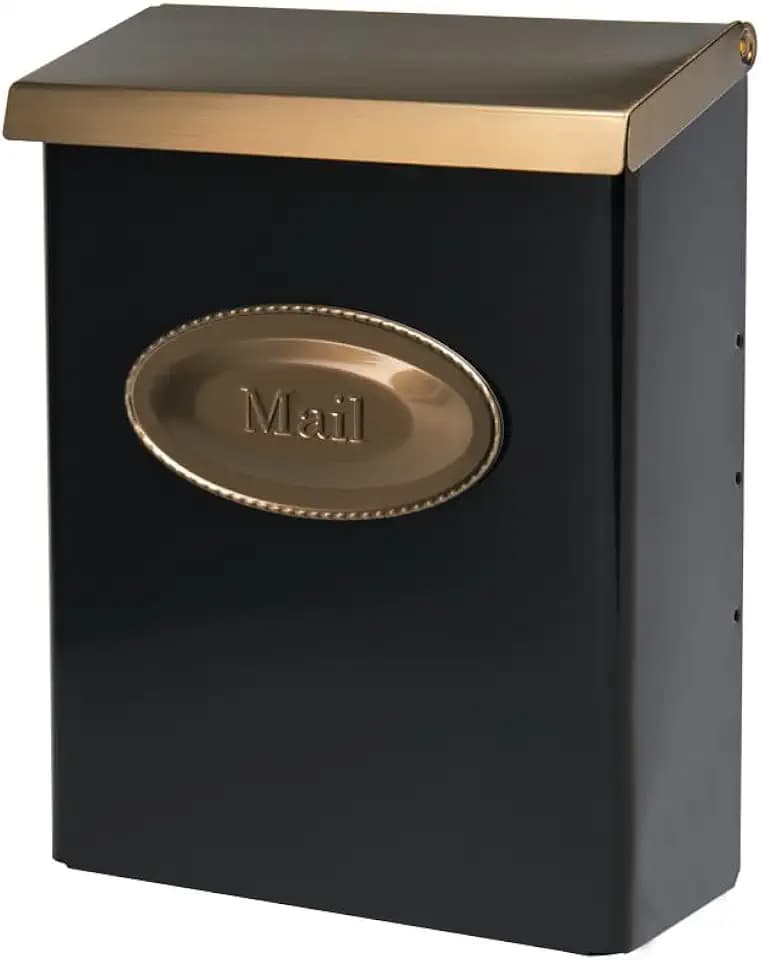 Architectural Mailboxes Designer Locking Wall Mount Mailbox, Black, Medium
