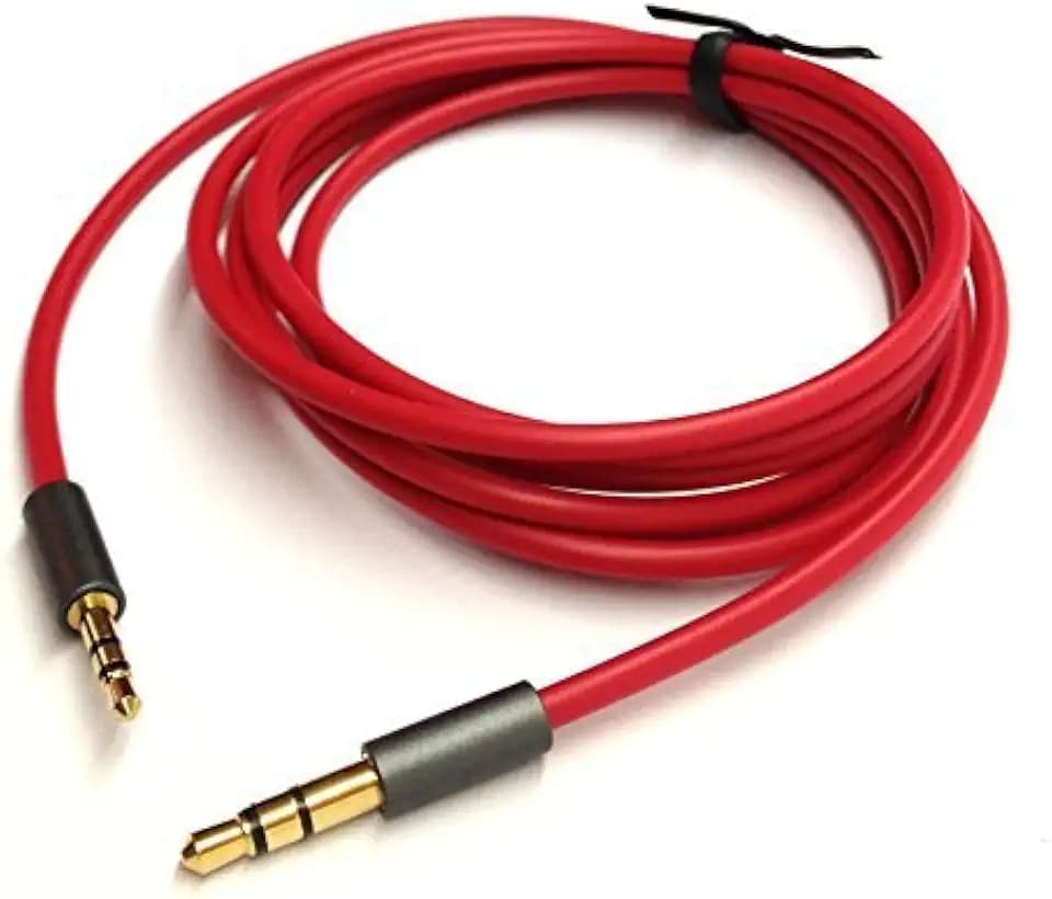 Rot 1.5ft Gold überzogener Entwurf 3,5 mm Stecker auf 2,5 mm Stecker Auto-Zusatzaudiokabel Cord Kopfhörer-Anschlusskabel für Apple, Android Smartphone, Tablet und MP3-Player