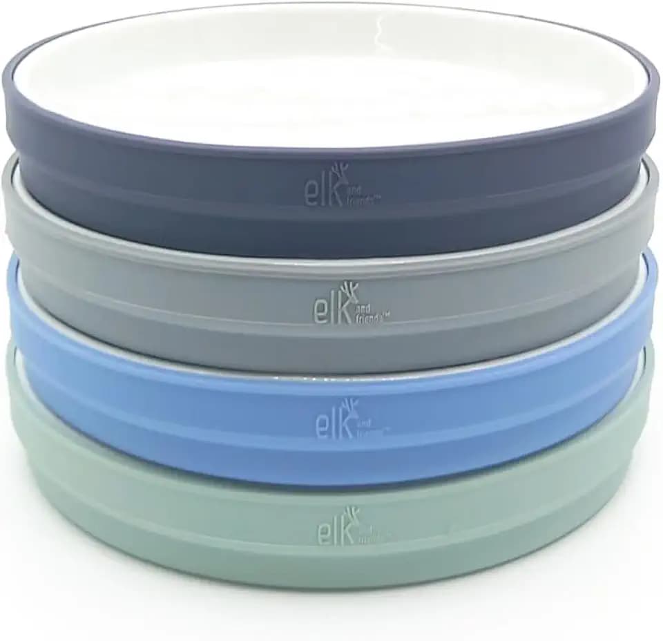 Elk and Friends Kids/Toddler 7.8" Porcelain Plates + Sleeves | 4pk
