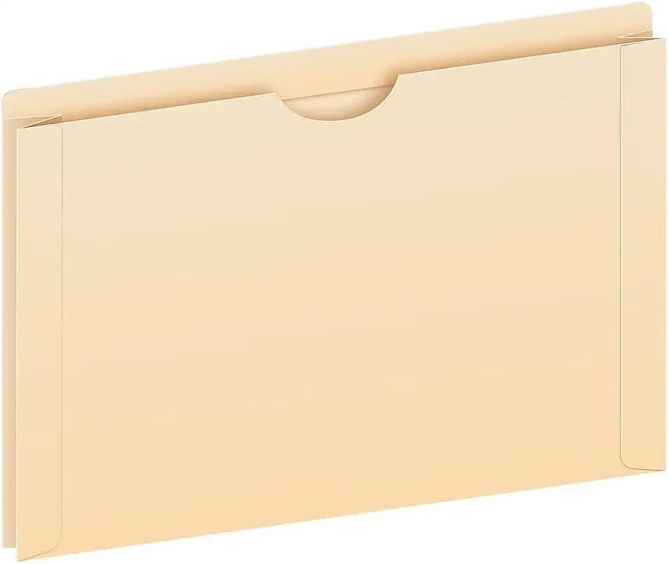 Pendaflex File Jackets, Legal Size, Manila, 2" Expansion, Reinforced Straight-Cut Tabs with Thumb Cut, 50 Per Box (23200EE), Beige