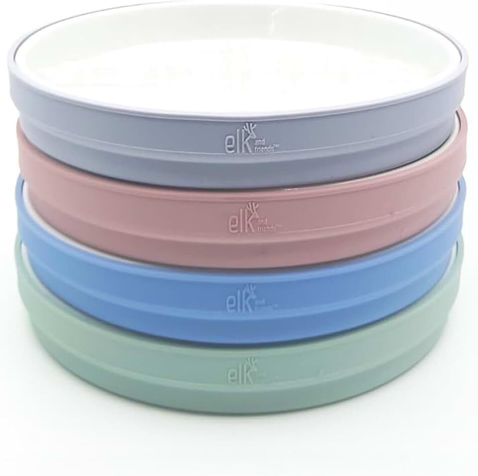 Elk and Friends Kids/Toddler 7.8" Porcelain Plates + Sleeves | 4pk