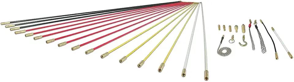 Klein Tools SRS56981 Mega Fish Rod Kit, 52.5-Foot, 34-Piece