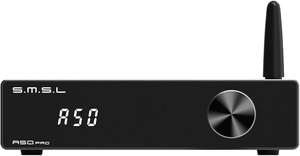 S.M.S.L A50 Pro Verstärker, LPF & HPF, 2.1 Kanal Audio, 100W Bassausgang, HiFi Bluetooth 5.0 Stereo Audio, HDMI (ARC) Unterstützung, Passiver Subwoofer, MA12070P*2 Chip