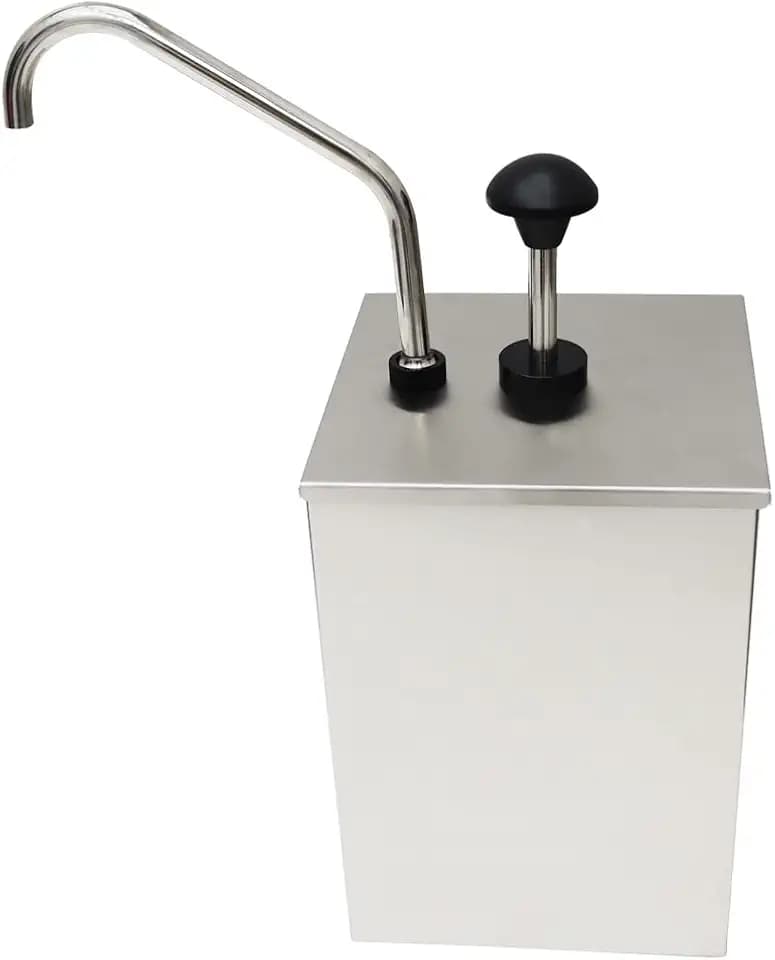 1 Bucket Sauce Dispenser Pump Squeeze Condiment Dispensing Pump, 2.5L Stainless Steel Sauce Pump for Ketchup, Vinegar, Barbecue Sauce