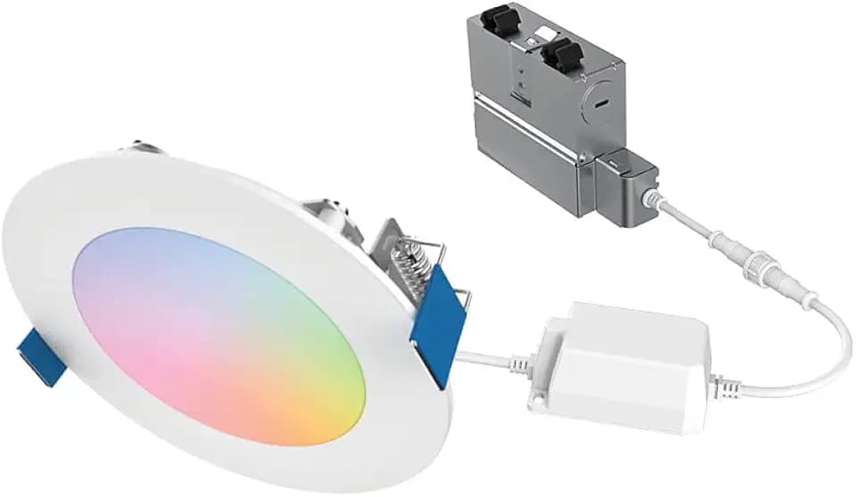 HALO HLB LED Recessed Lighting 4 in Smart Wi-Fi RGBWW Canless ceiling Light