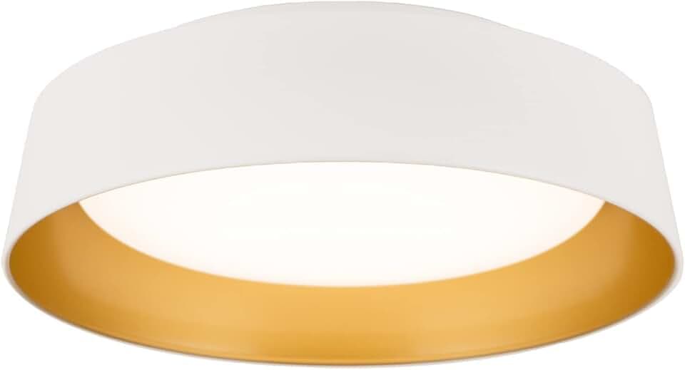 12.5 Inch LED Flush Mount Ceiling Light Fixture, 26W, Super Bright 1350 Lumen, 3 Color 3000K/4000K/5000K, Matt White with Gold Inside, Dimmable Ceiling Lamp for Bedroom Hallway Bathroom Outdoor