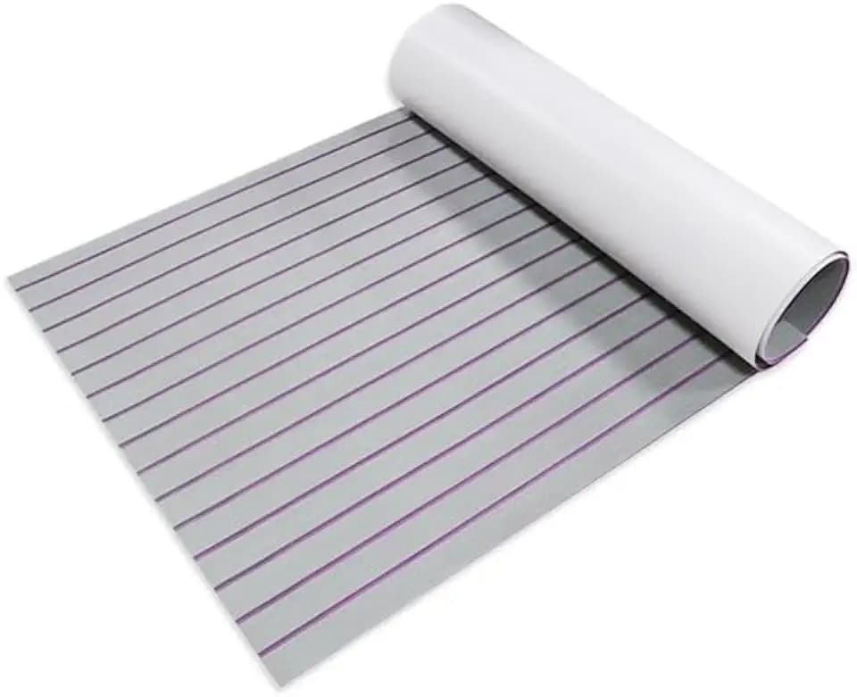 EVA Foam Boat Flooring with Sensitive Adhesive Backing Marine Self-Adhesive Decking Faux Teak Sheet for Boats Swim Platform Helm Pad RV Floor