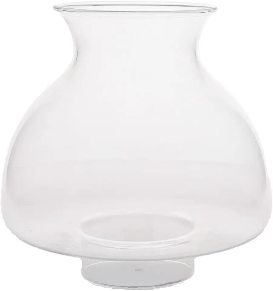B&P Lamp® 3 Inch by 6 7/8 Inch Clear Mushroom Shape Chimney Globe for Oil and Vintage Lamps