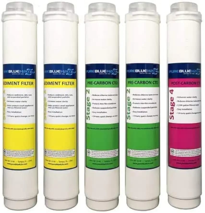 PureBlue TLR04RC-5PK Twist Lock Replacement Filter Pack for 4-Stage Reverse Osmosis
