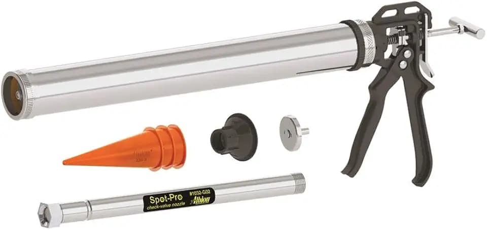Albion Engineering B12B30SP Spot-Pro® System, B-Line Manual Bulk Dispenser + Extension Nozzle for Sealing Exposed Metal Roofing/Siding Fasteners, Complete Kit with Accessories, 30 oz (1 Quart)
