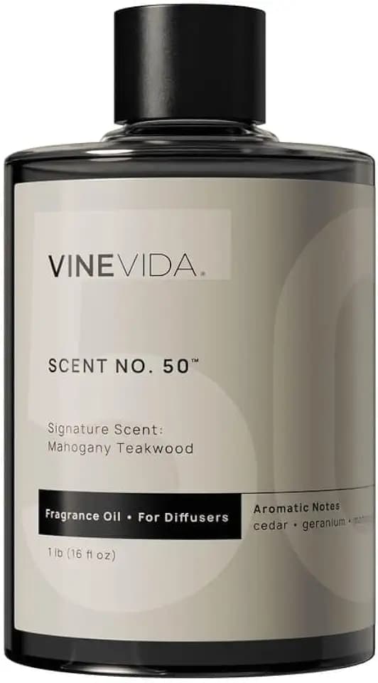 VINEVIDA Mahogany Teakwood Fragrance Oil for Cold Air Diffusers - 16 Fl Oz - Essential Oils for Diffuser Oil Refill & Air Freshener Room Spray