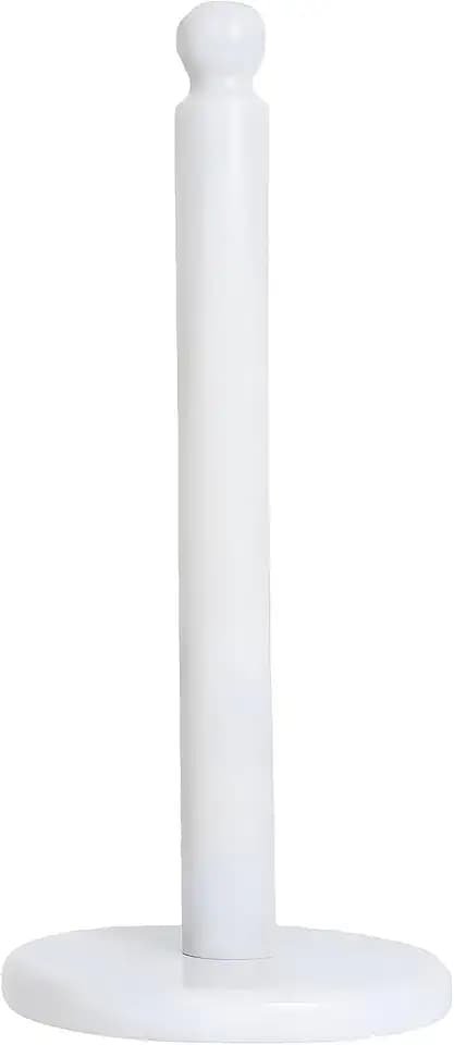 Premium White Marble Paper Towel Holder for Kitchen Countertop, Heavy Duty Freestanding Paper Towel Stand with 3 Lbs Weighted Base for One-Handed Tearing, Non-Slip, Fits Standard & Large Jumbo Rolls