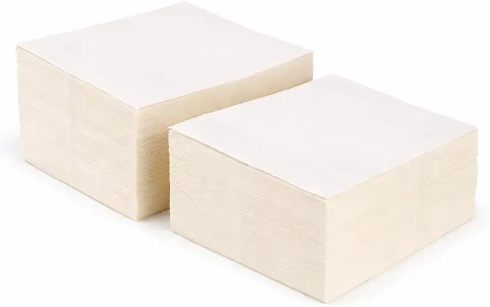 Perfect Stix Cocktail Beverage Napkins, 1-Ply White Paper, Disposable, 5.3 x 5.3 Inch, 2000 Count