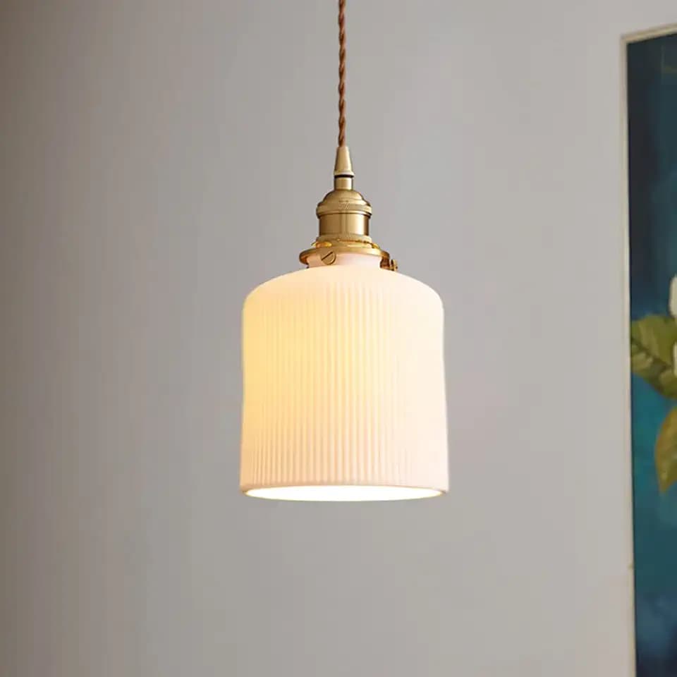 Ceramic Pendant Light Fixture, Dome Hanging Light, Adjustable Pendant Lighting for Kitchen Island Bedroom