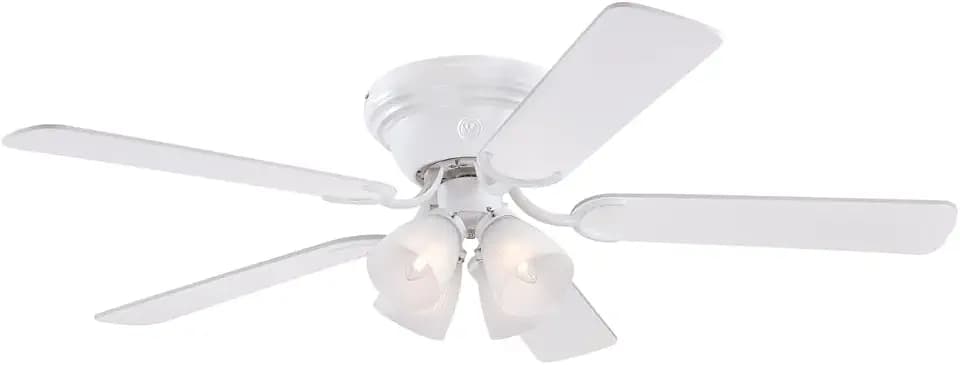 Westinghouse 7232300 Contempra IV Ceiling Fan with Light, 52-Inch, White