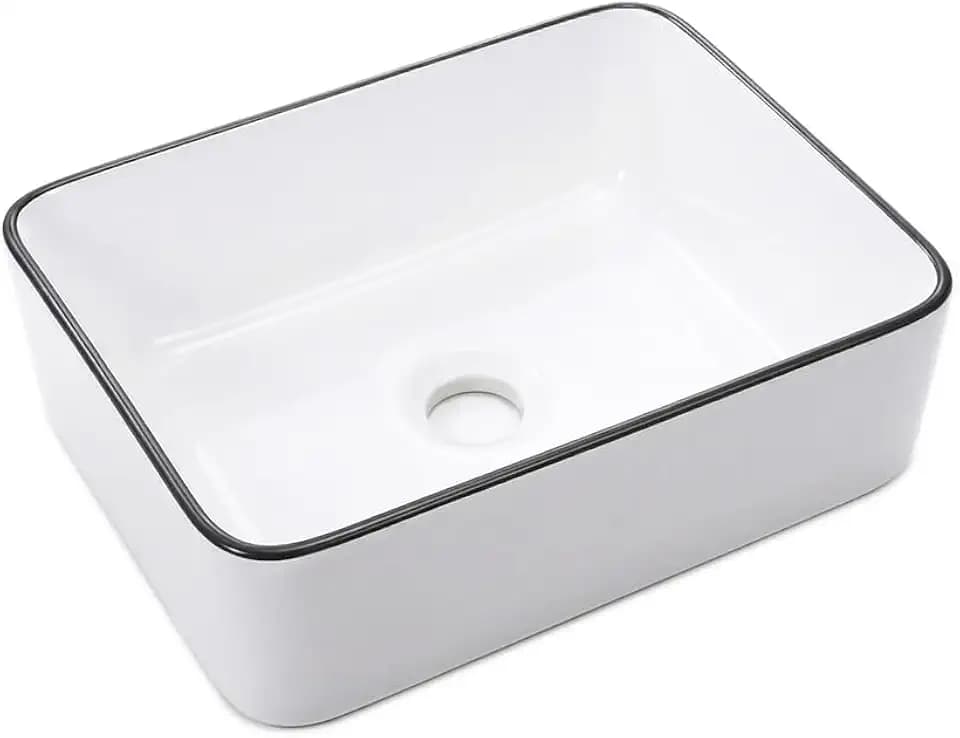 Bathroom Vessel Sink Rectangular 16"x12" Modern Vessel Sinks for Bathrooms
